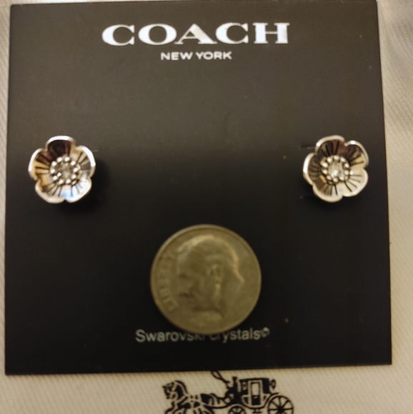 Coach Jewelry - Silver tone Coach flower stud earrings